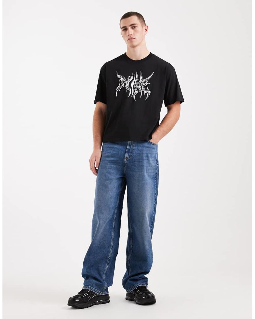 Nike Black Boxy Oversized Graphic T-shirt for men
