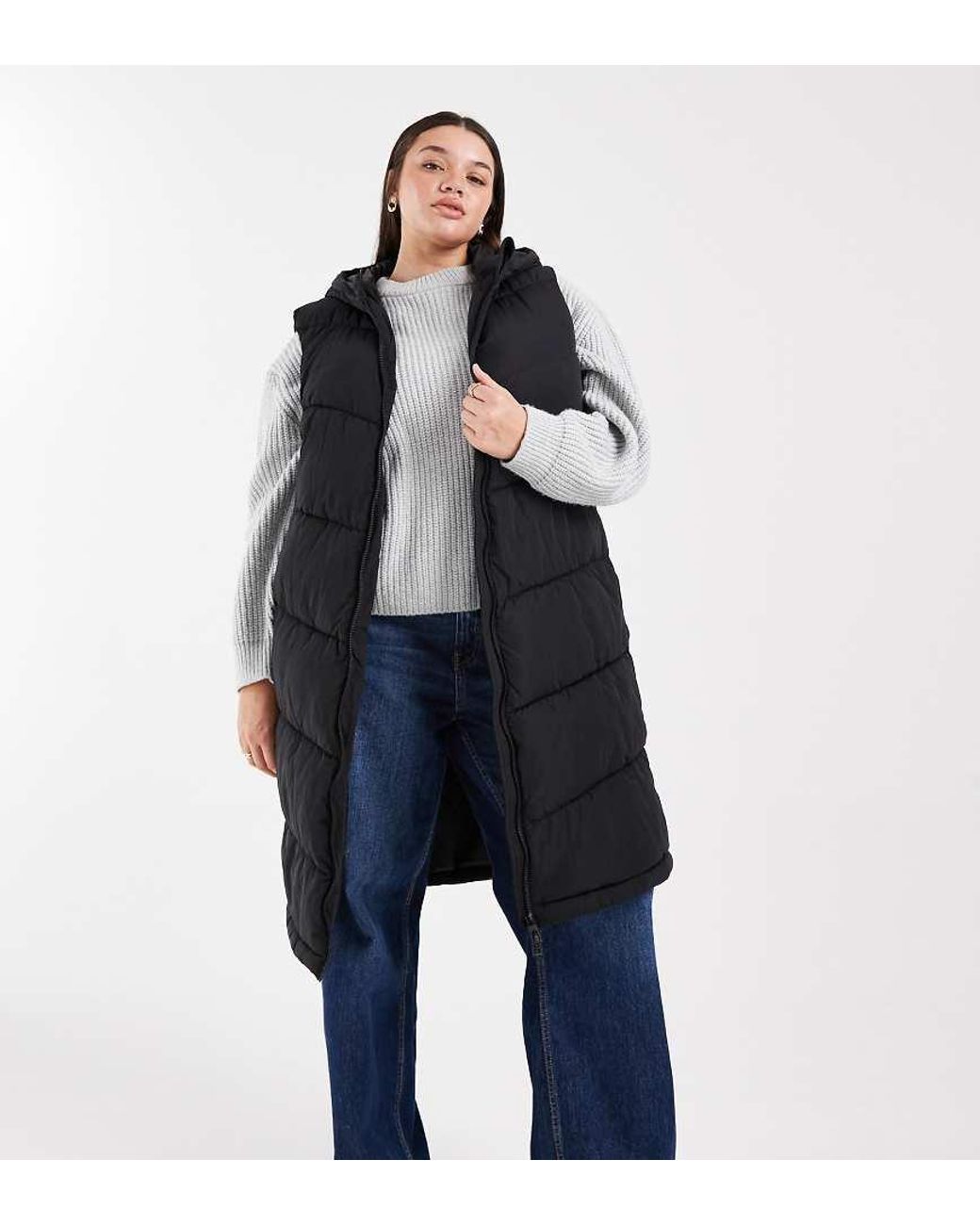 ONLY Blue Longline Padded Gilet