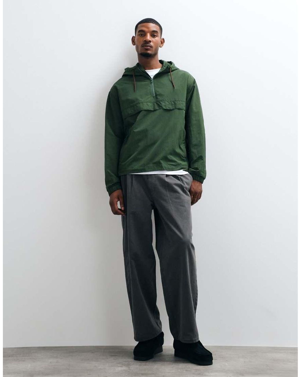 ASOS Green Stormmax Water Repellent Overhead Rain Jacket for men