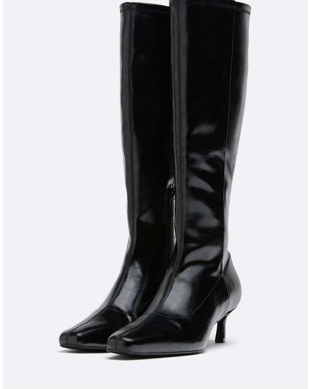 Stradivarius Black Stiletto Heel Boots