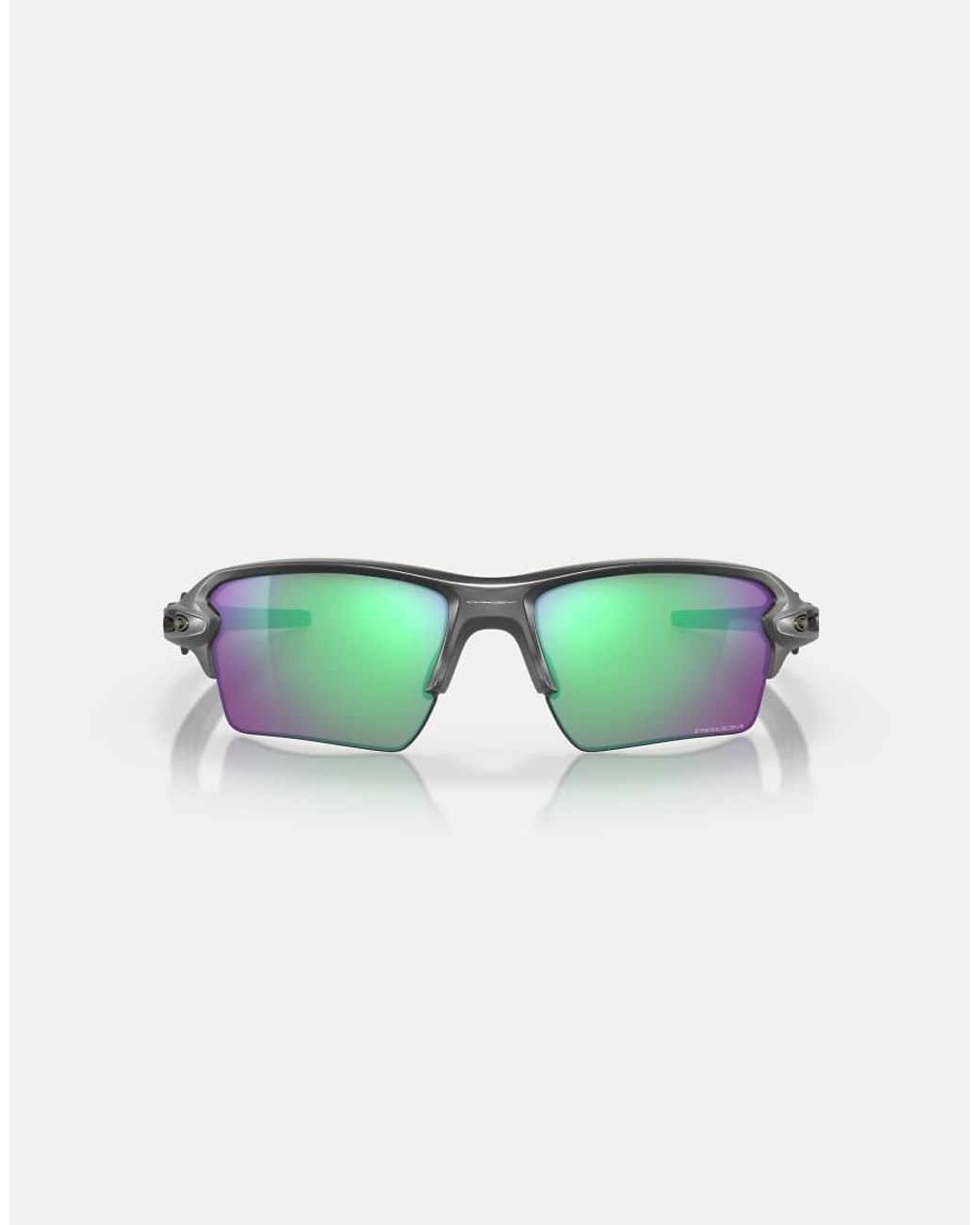 Oakley Green Flak 2.0 Xl Rectangle Sunglasses With Mirrored Lens