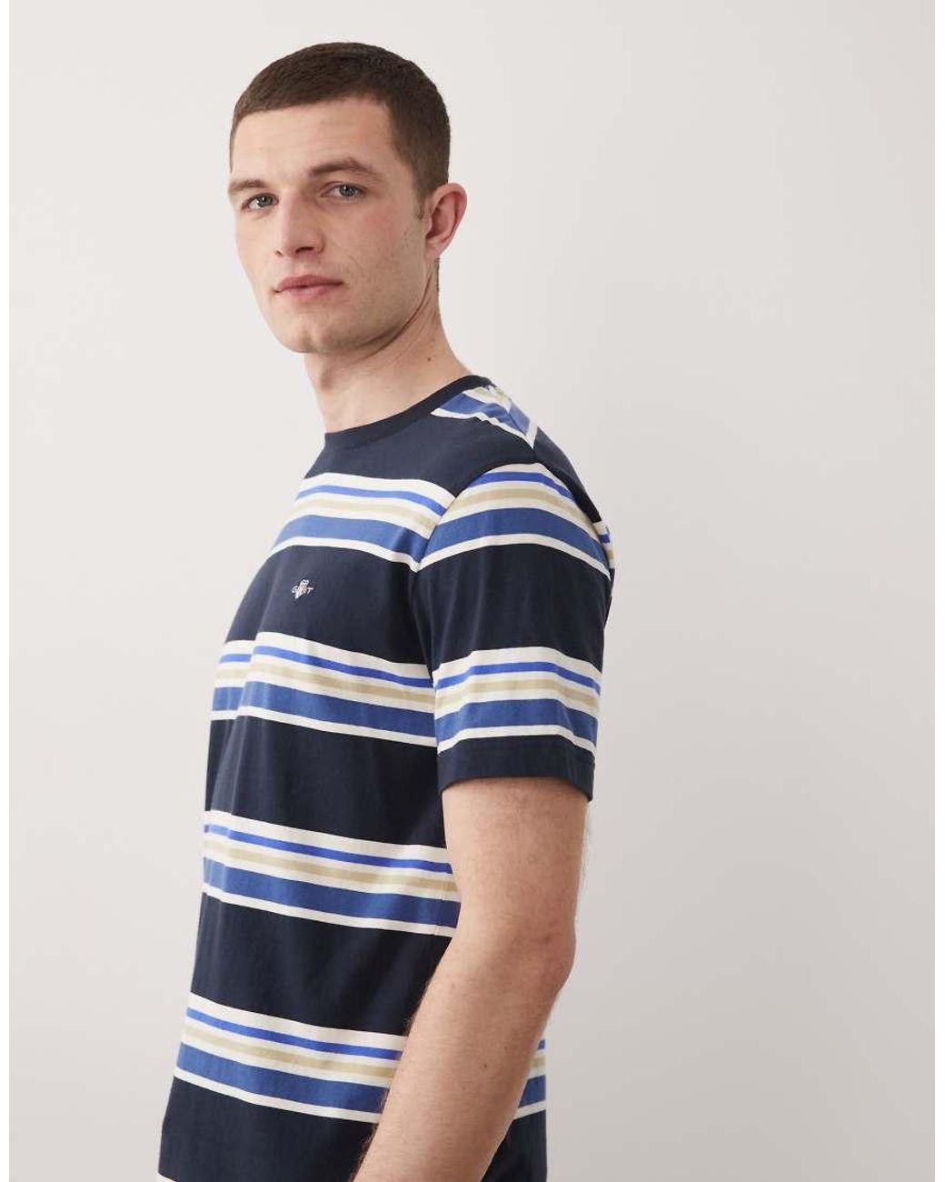 Gant Blue Multistripe T-shirt for men