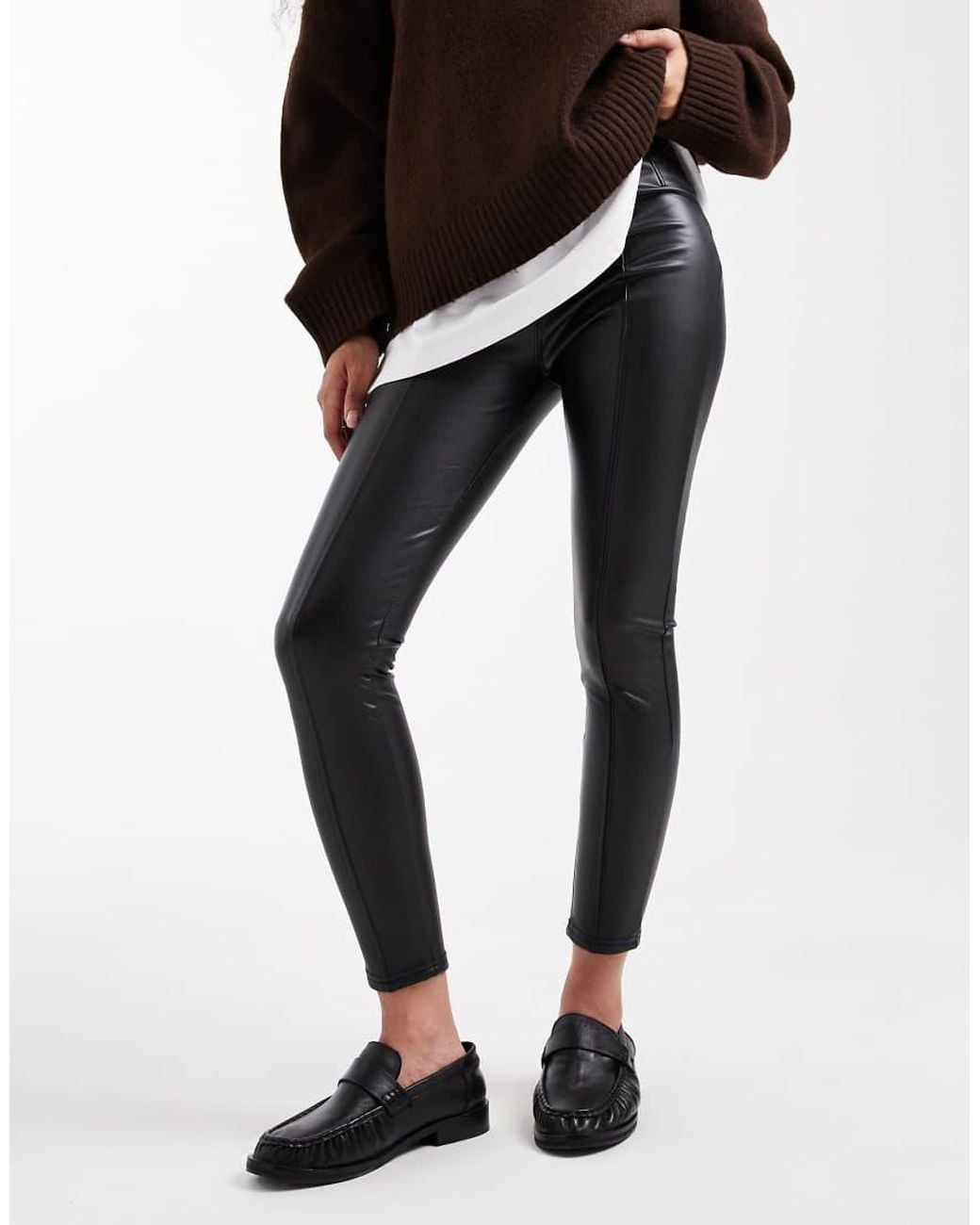New Look Black Pu leggings