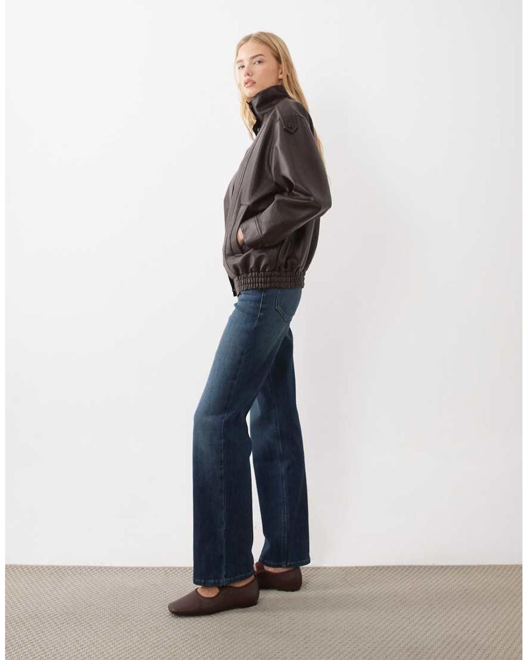 New Look Brown Oversized Funnel Neck Faux Leather Jacket