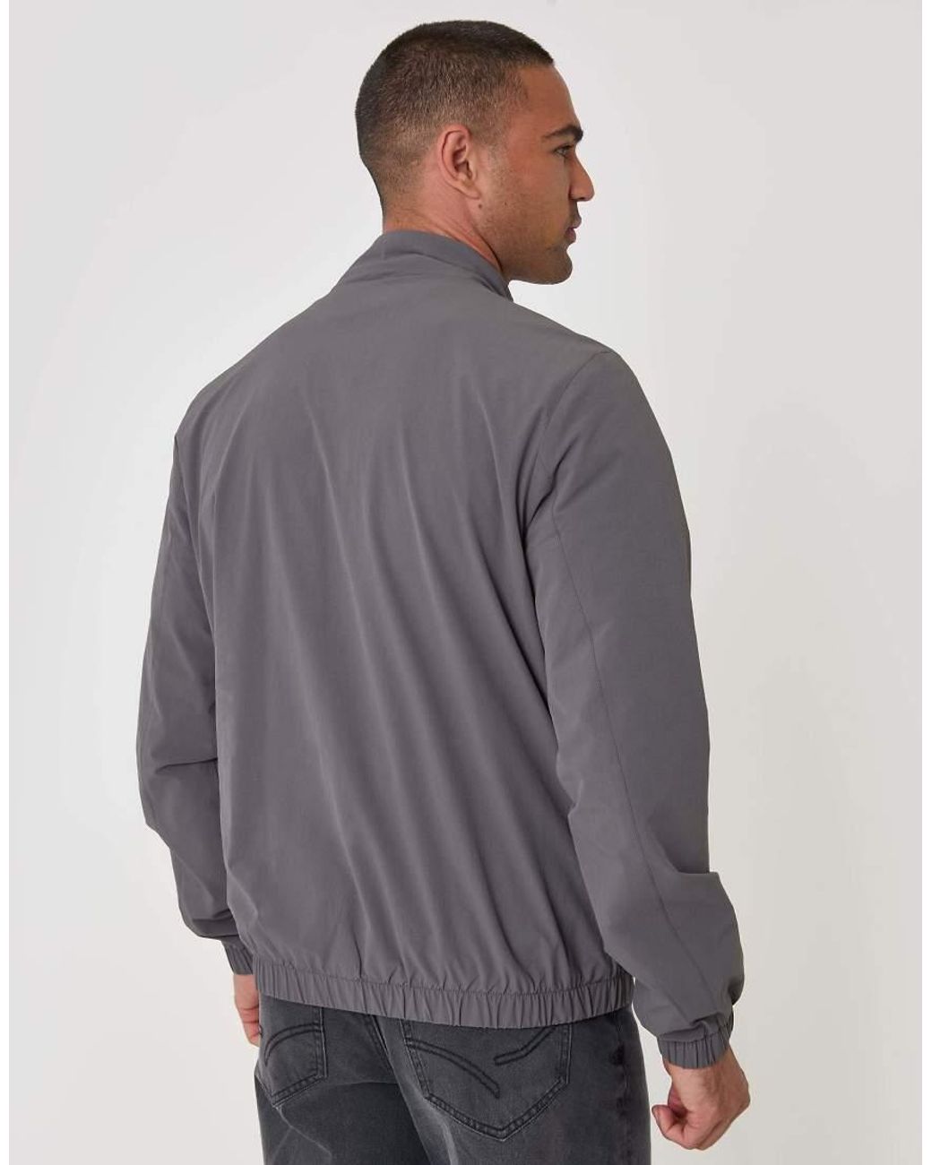 Threadbare Gray Showerproof Ripstop Harrington Jacket for men