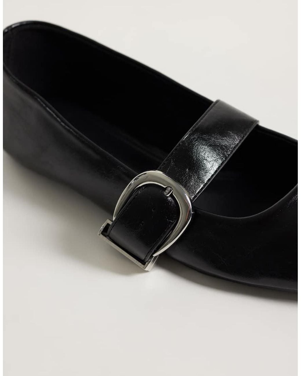 ASOS White Lotus Buckle Detail Mary Jane Ballets