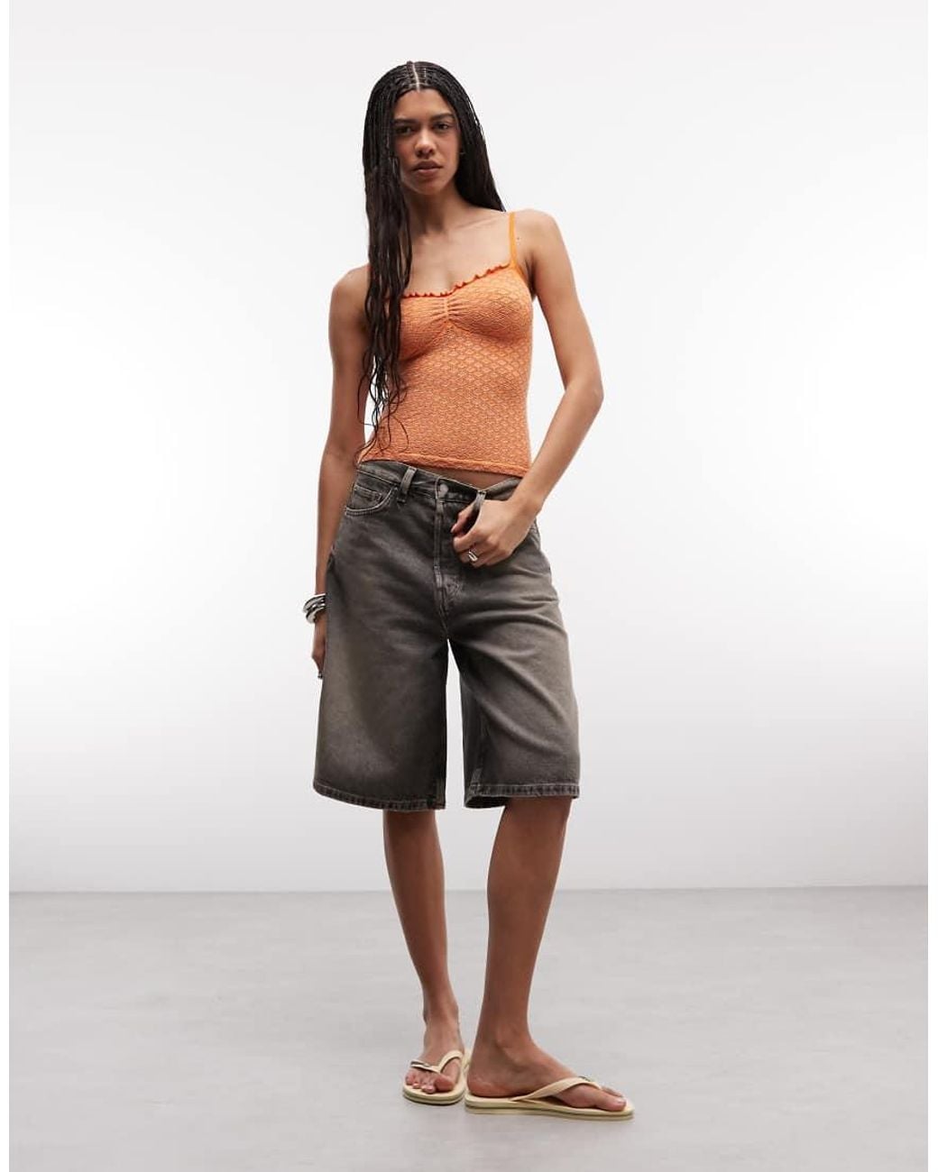 ASOS Orange Seamless Jacquard Cami Top