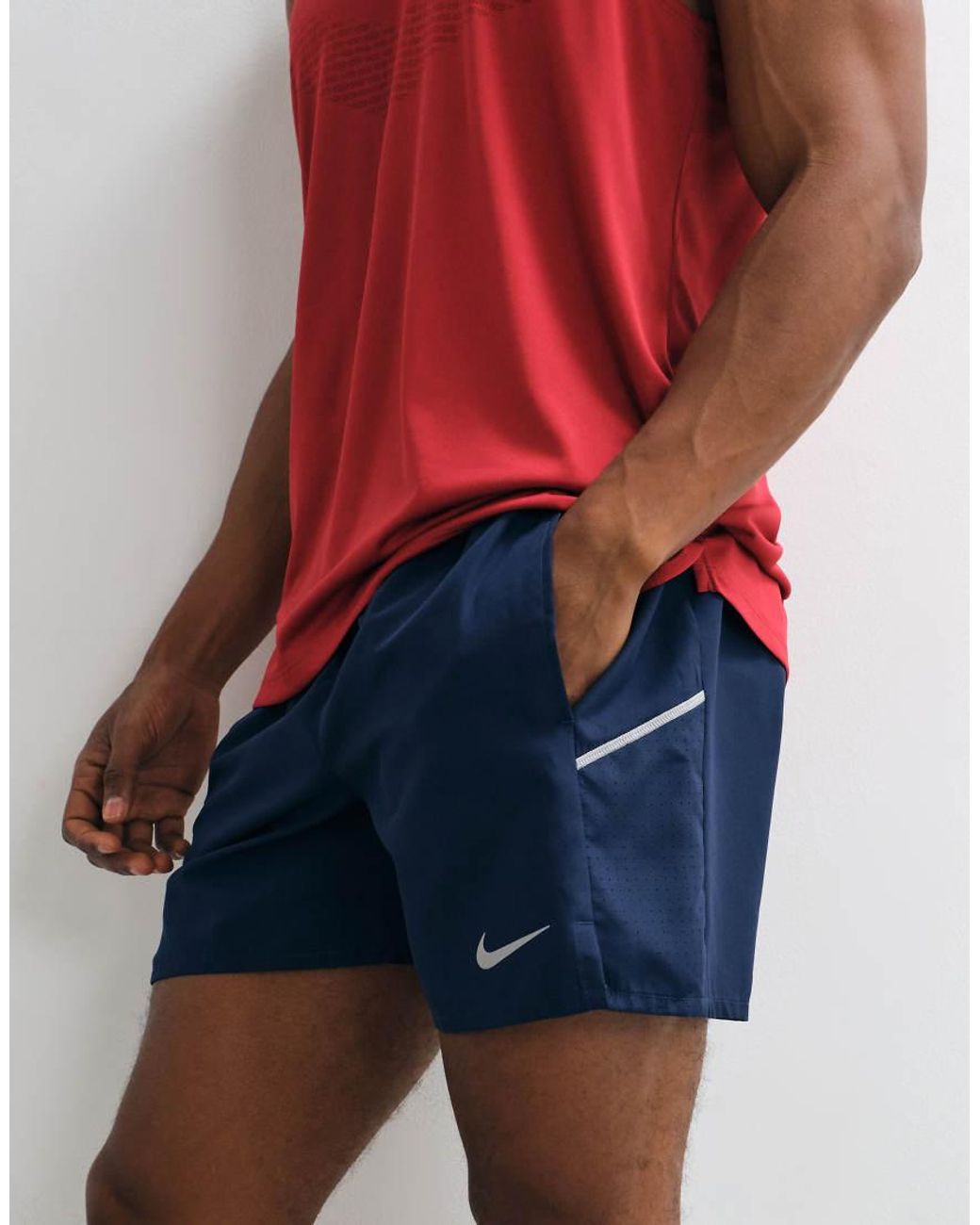 Nike Blue Miler Dri-Fit 5 Inch Shorts for men
