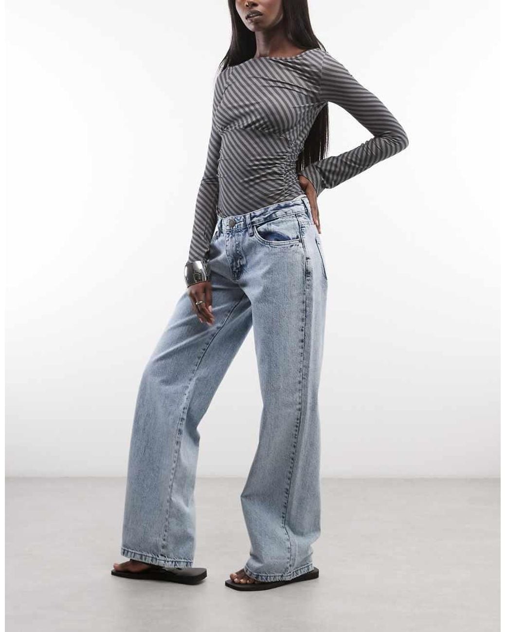 Daisy Street Blue Low Rise Boyfriend Jeans