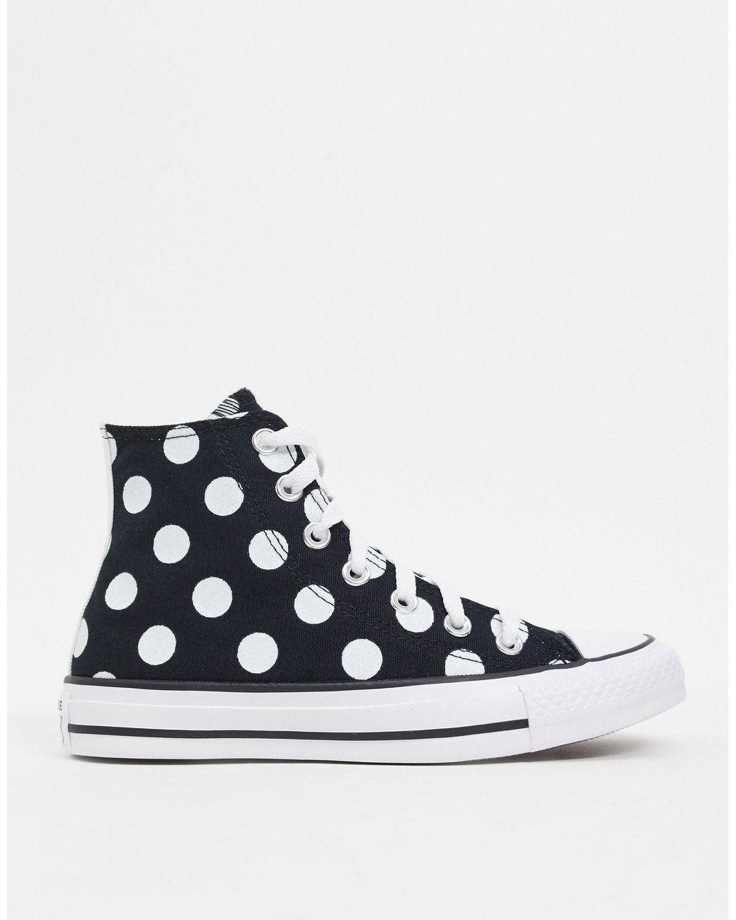 Zapatillas altas Chuck Taylor negras con lunares y logo Converse de color  Negro | Lyst