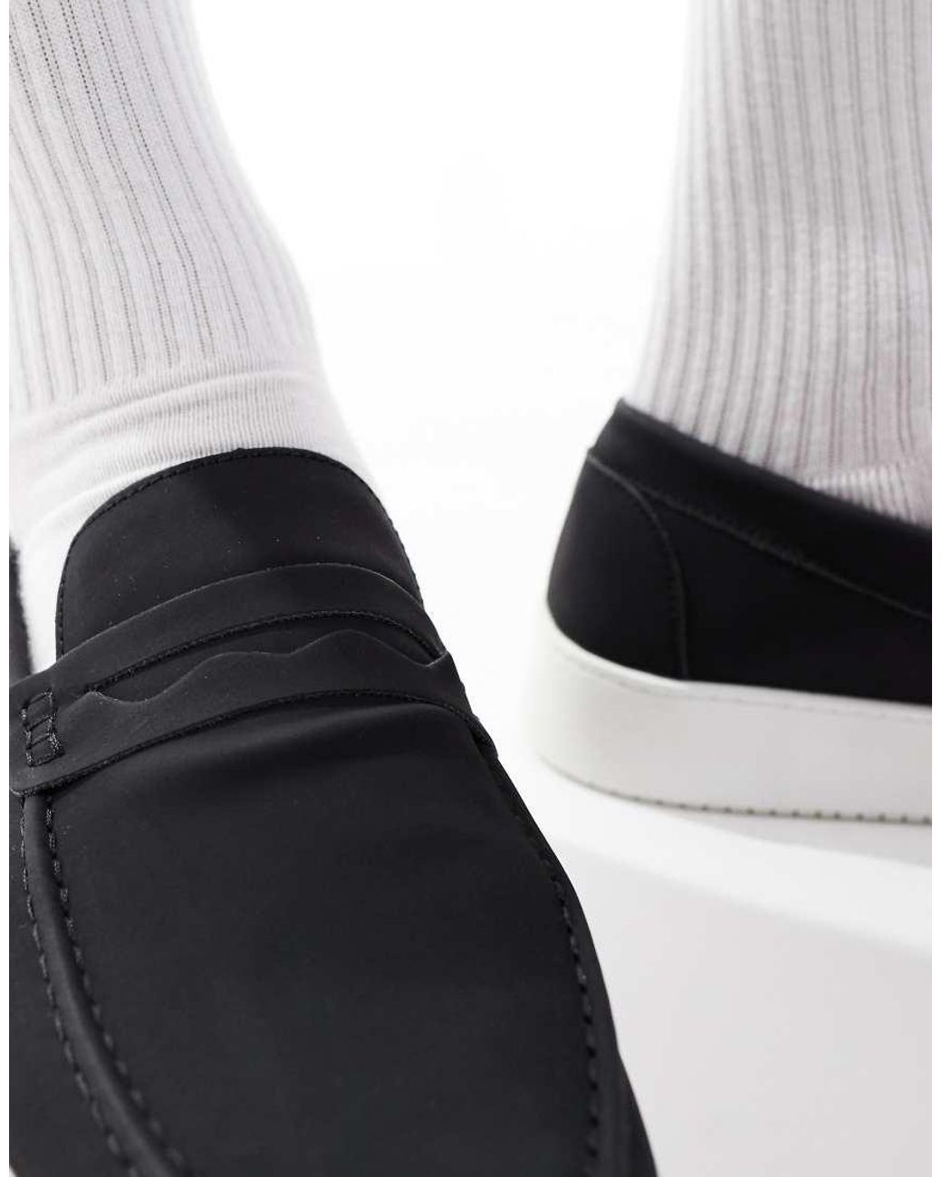 Brave Soul White Faux Suede Loafers for men