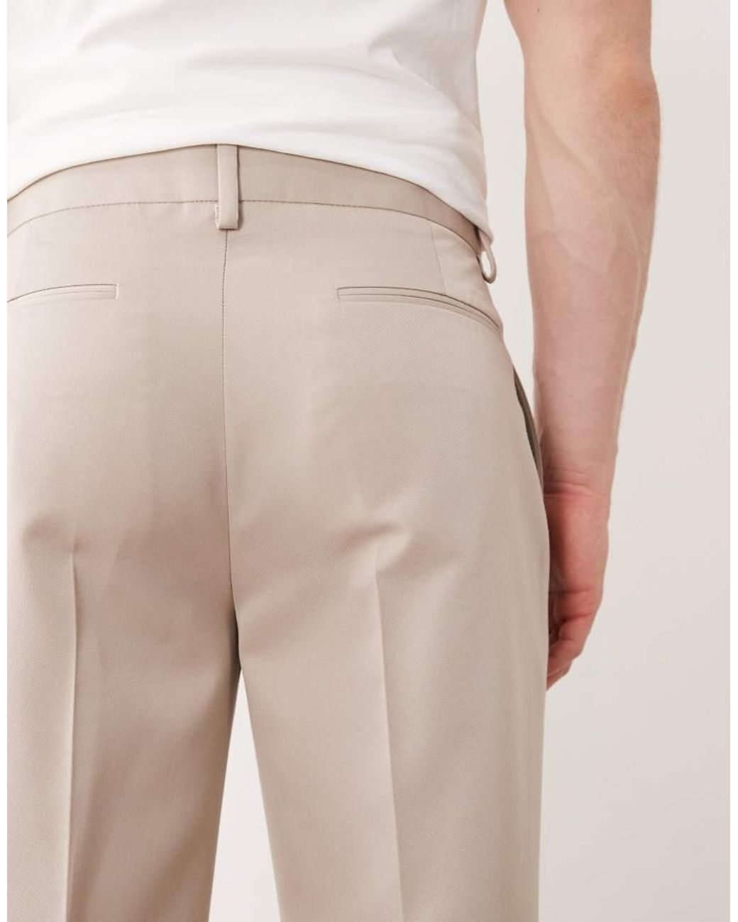 ASOS White Tailored Straight Cropped Trousers for men