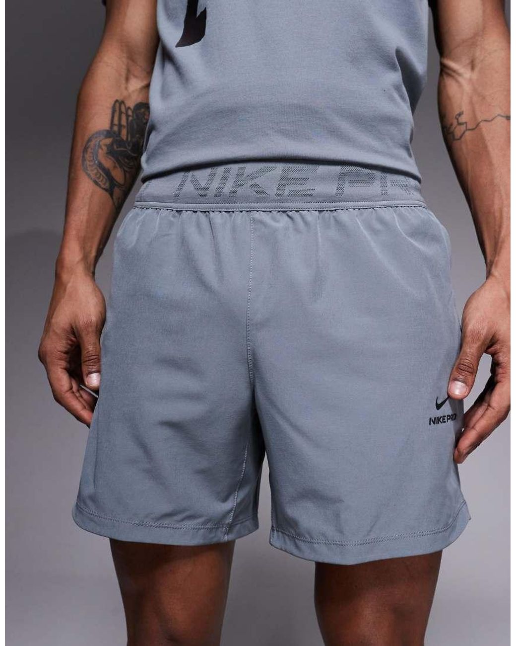 Nike Gray Pro Dri-fit 6 Inch Shorts for men