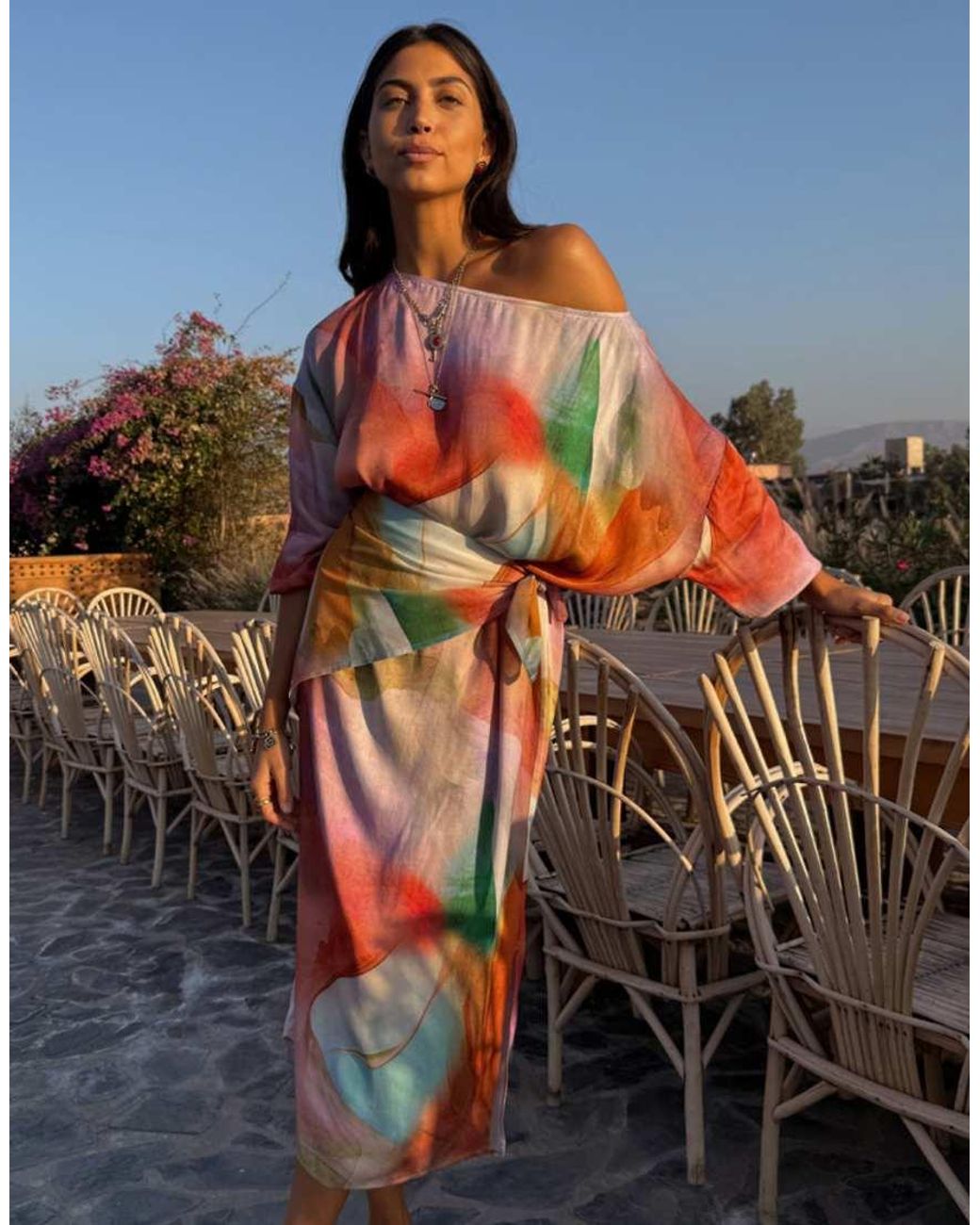 Never Fully Dressed Multicolor Jem Abstract Oversized Midaxi Dress