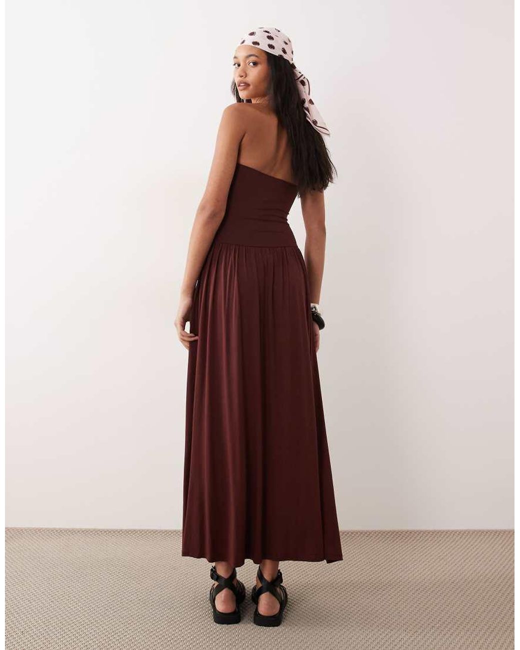 ASOS Red Drop Waist Halter Neck Sundress