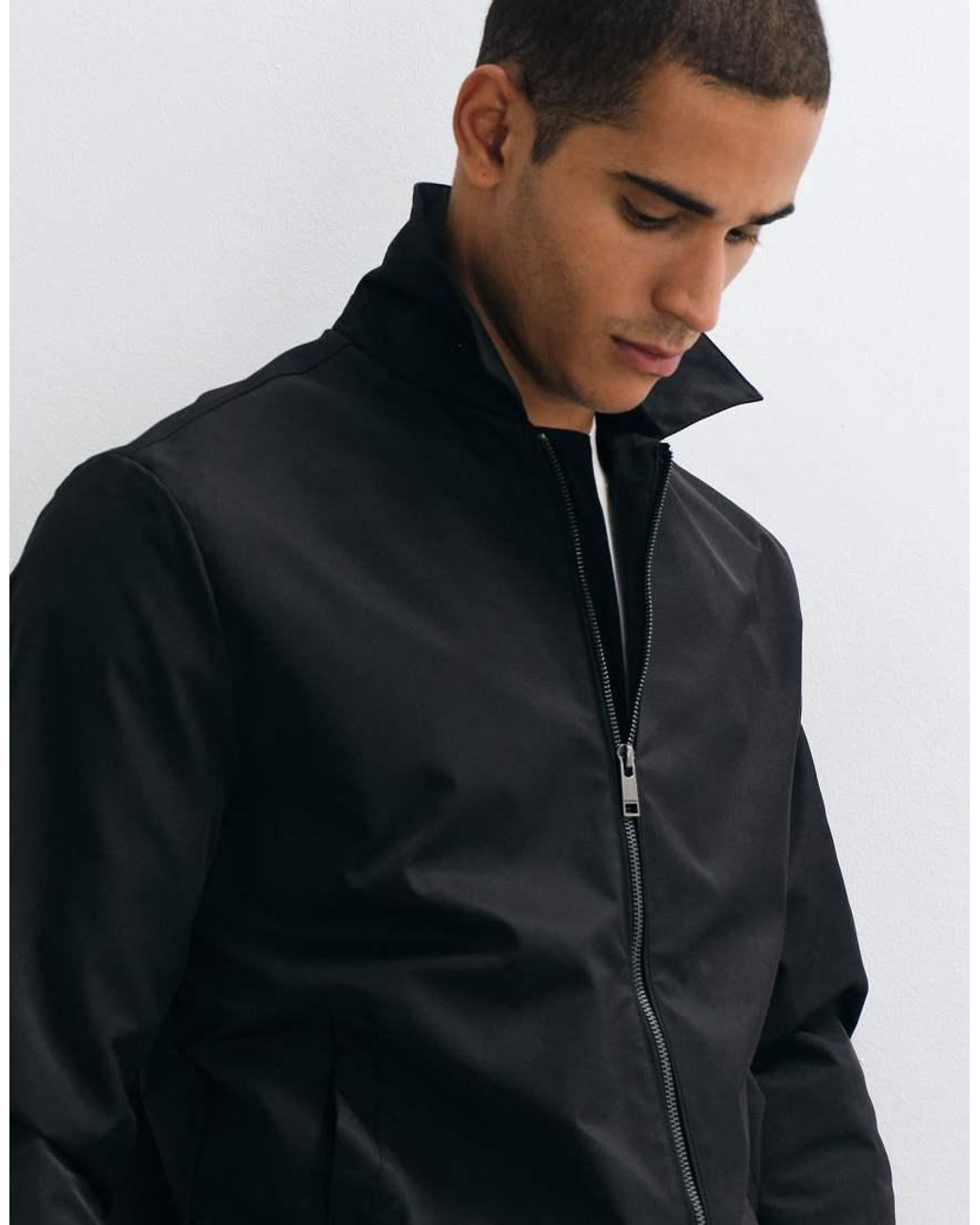 Threadbare Black Shower Proof Zip Thru Jacket for men