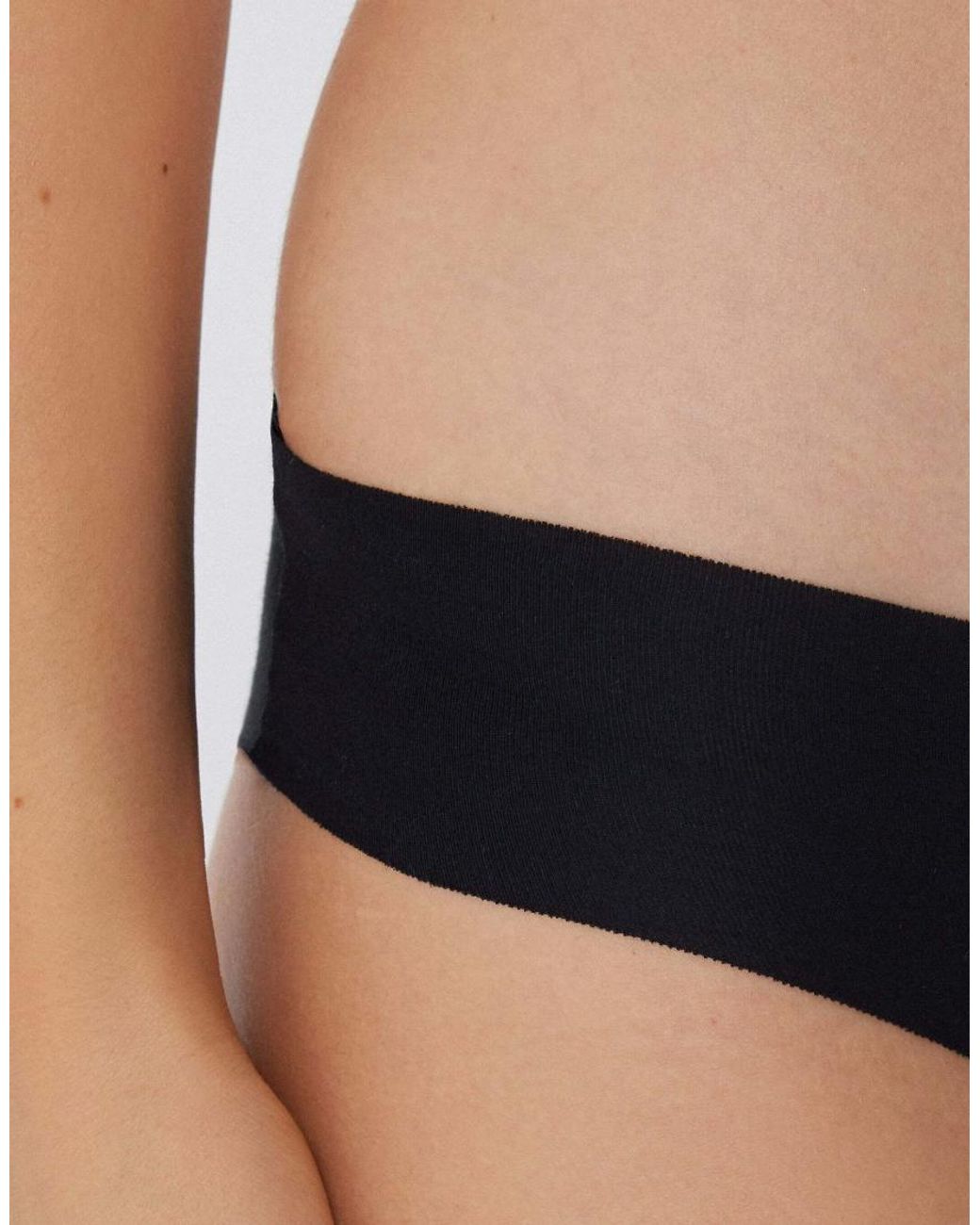 Tezenis Black Seamless Cotton Knickers