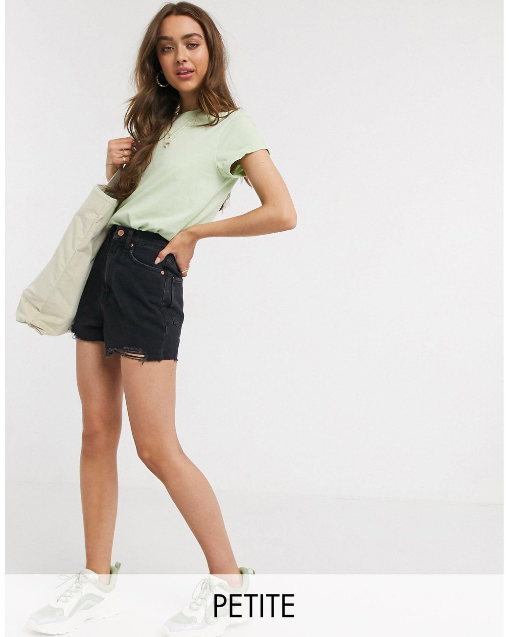 black super high waisted shorts