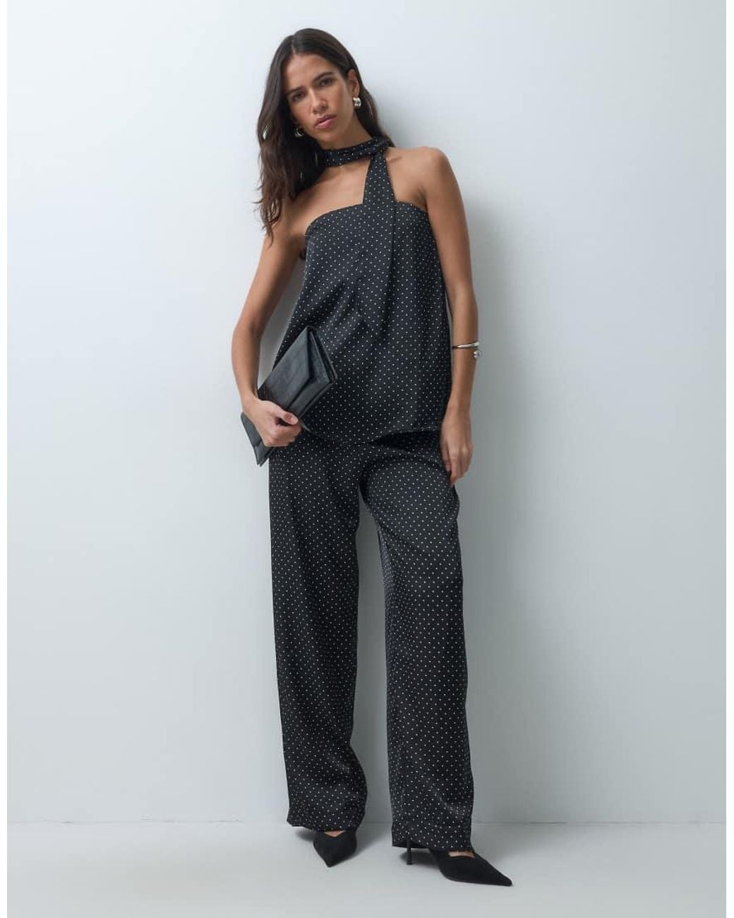 Vero Moda Black Scarf Detail Bandeau Top Co-ord