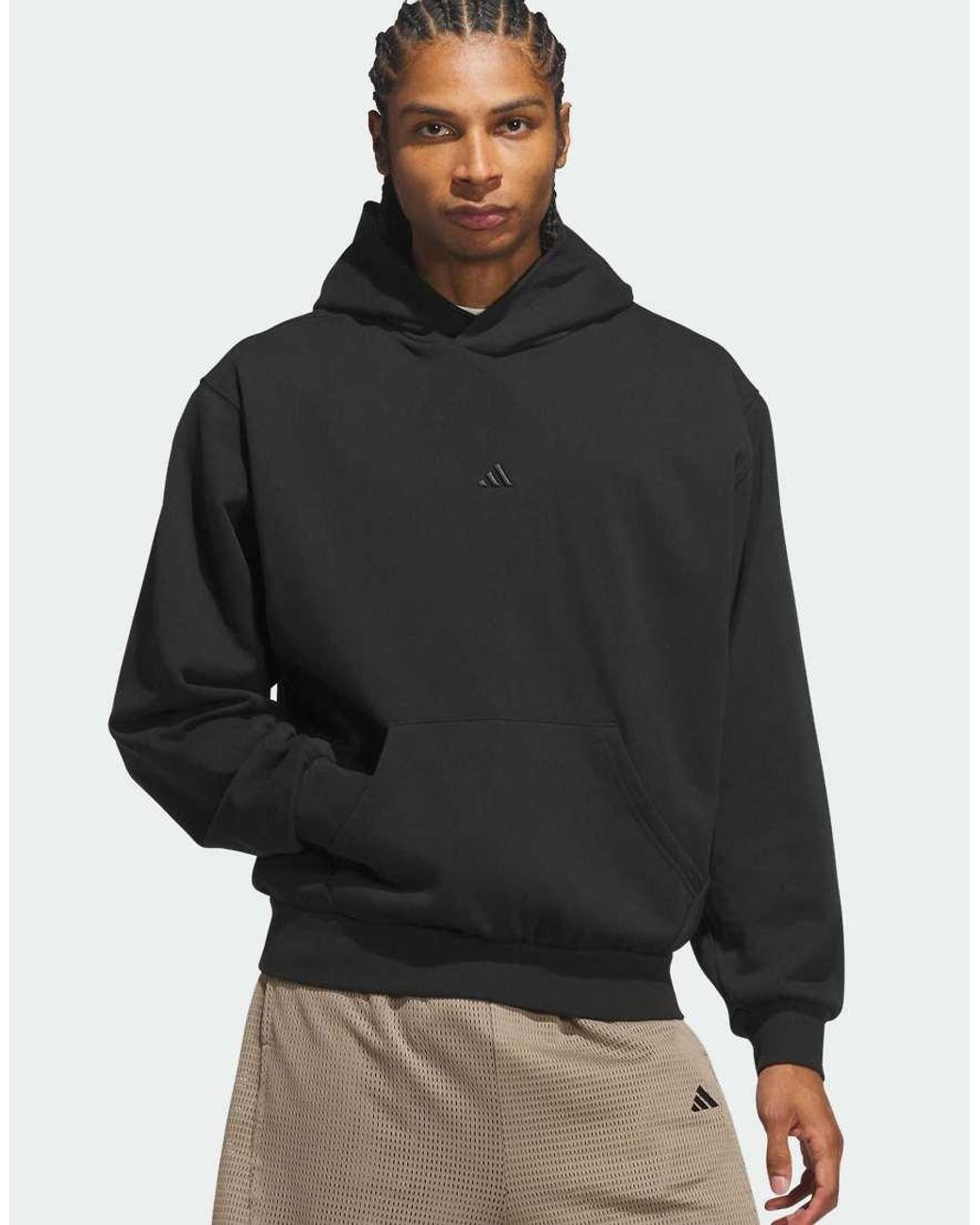 Adidas Originals Black Adidas Basketball Fleece Hoodie
