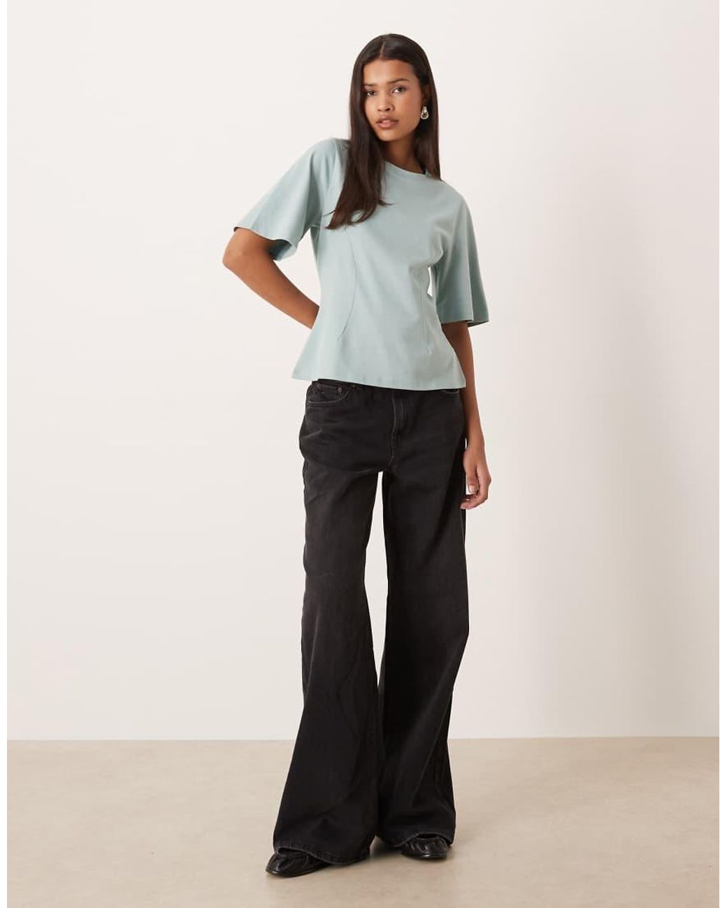 Aware Gray Cinched Waist T-shirt