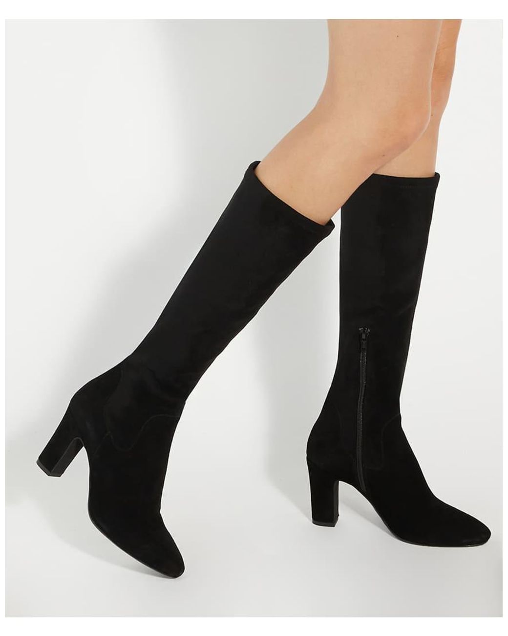 Dune Black Simple Suede Boots Shoe