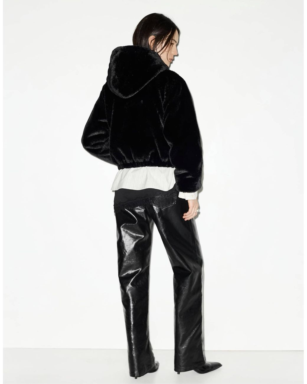 Pull&Bear Black – kunstpelz-jacke