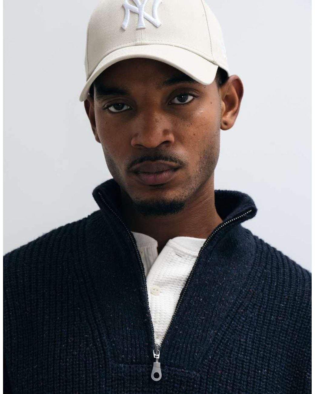 Abercrombie & Fitch Blue Casual Knitted 1/4 Zip Jumper for men
