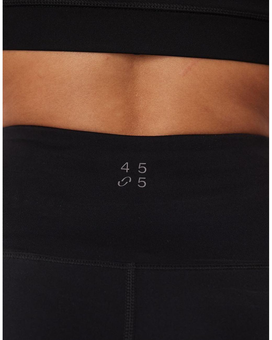 4505 Black Hourglass Icon Active Tie Waist Run legging With Phone Pocket