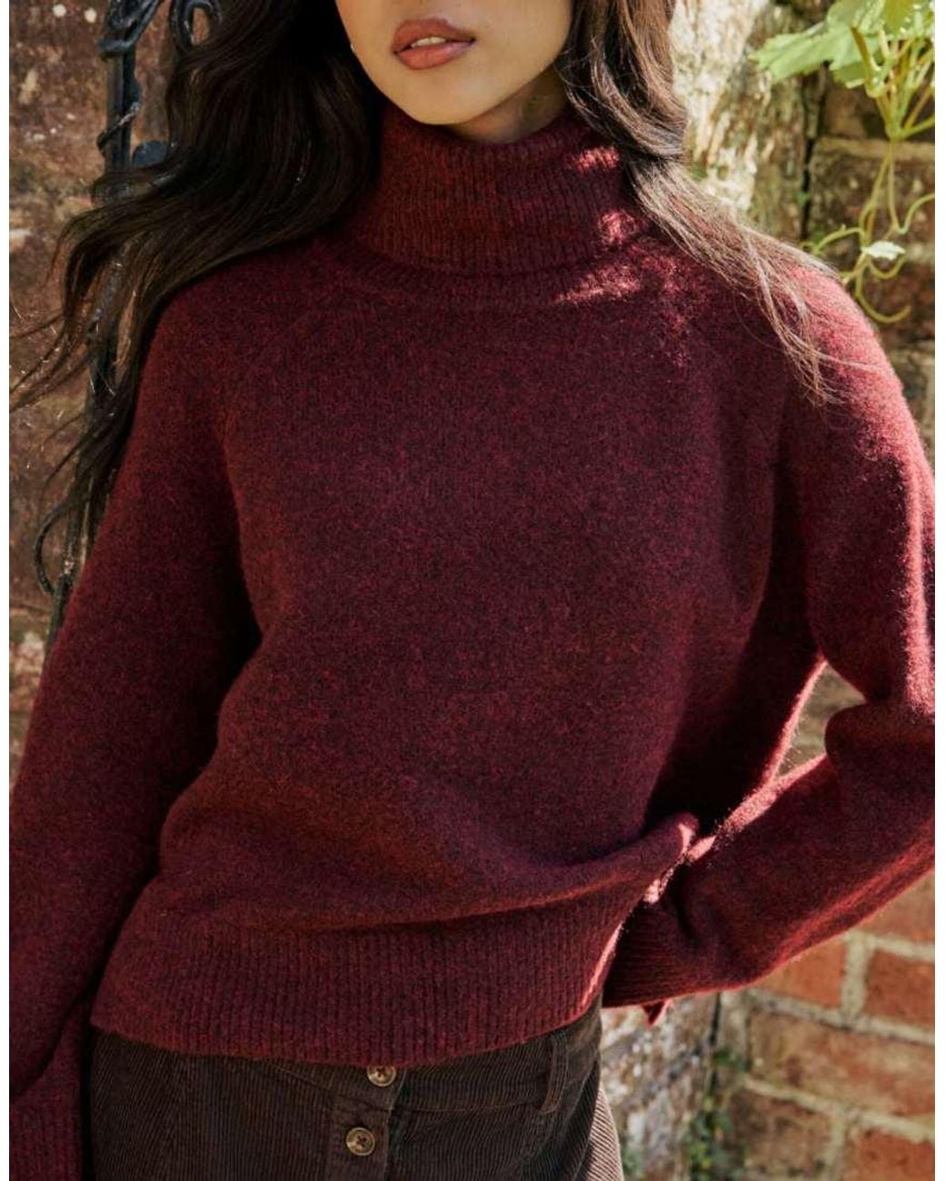 Nobody's Child Red Roll-Neck Oversized Jumper