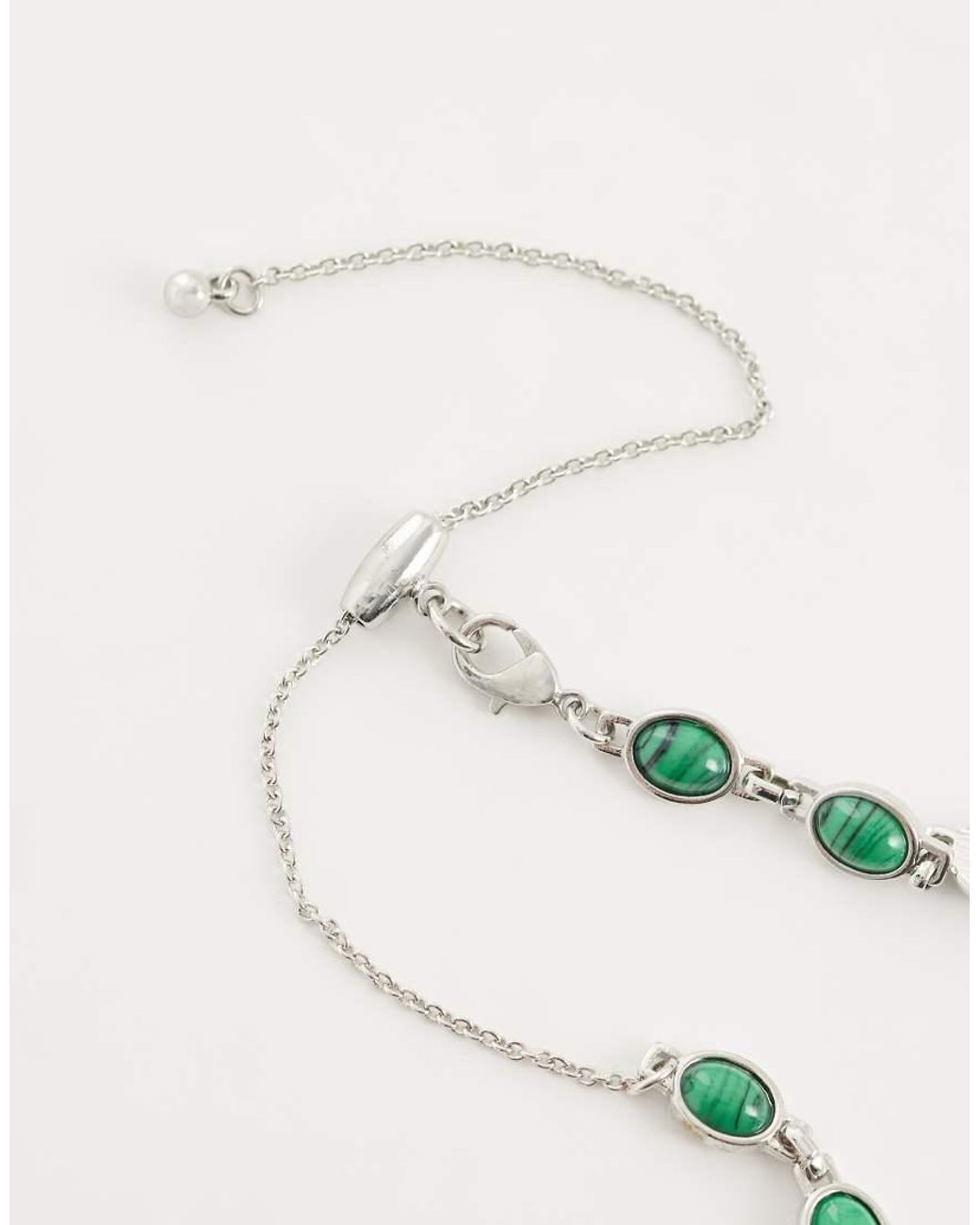 Reclaimed Vintage Blue And Malachite Neck Chain