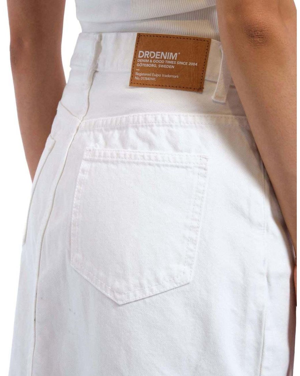 Dr. Denim White Myra Denim Maxi Skirt With Split