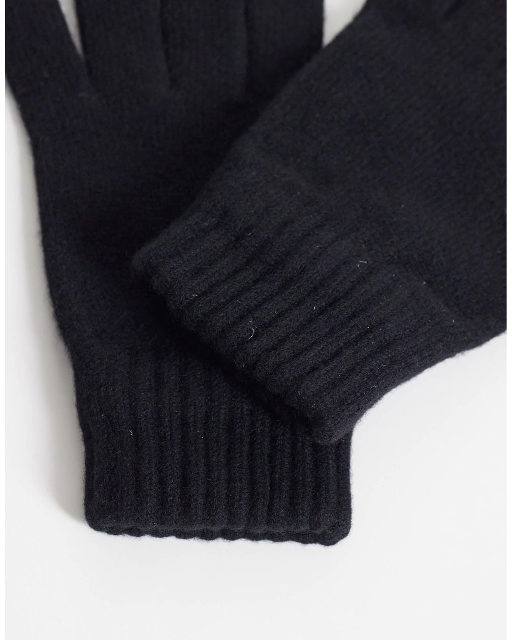 Mango Black Knitted Gloves for men