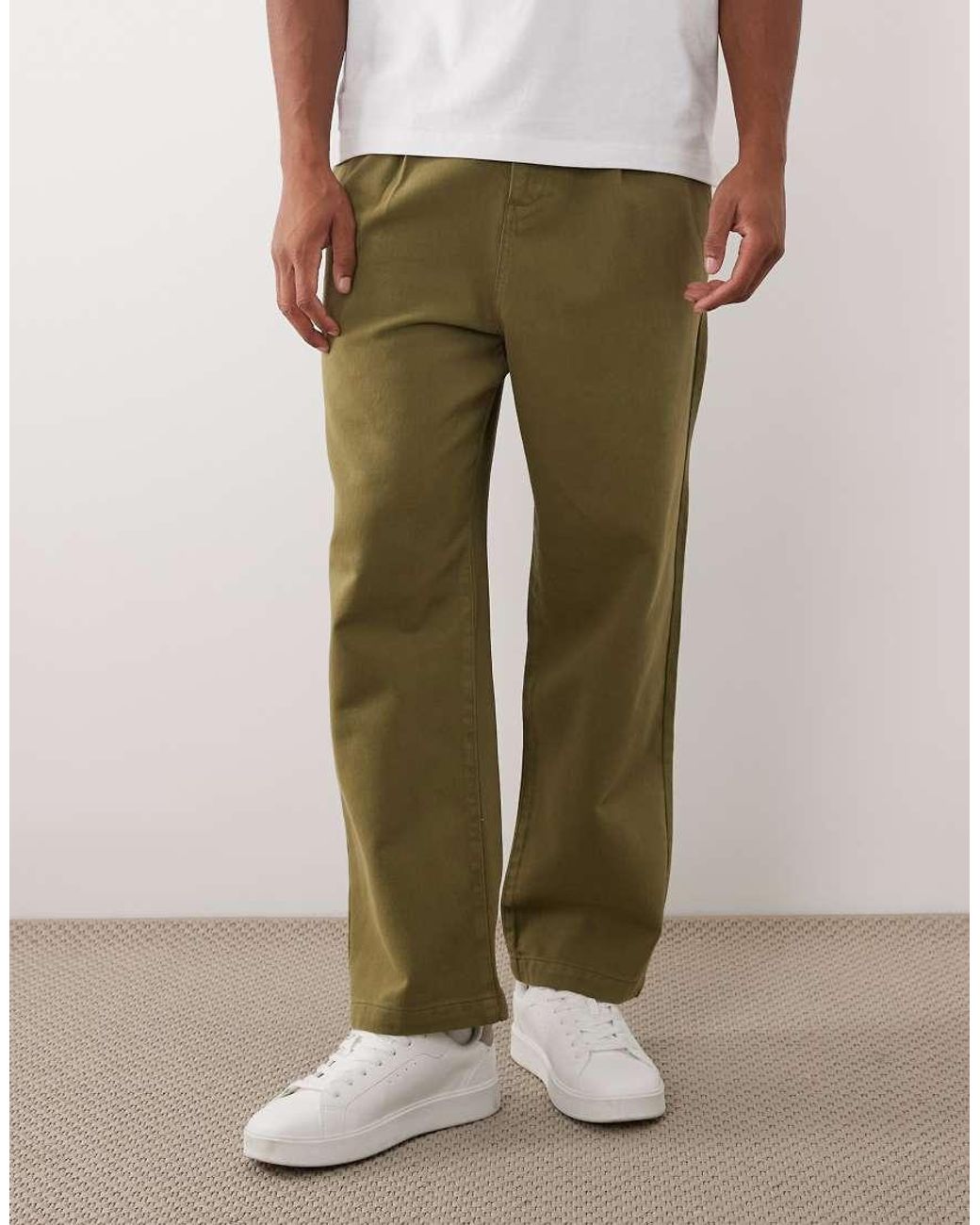 ASOS Natural Relaxed Tapered Trouser for men