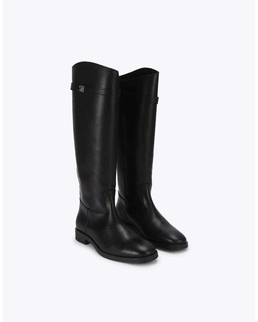 Steve Madden Black Novi Leather Knee Boots