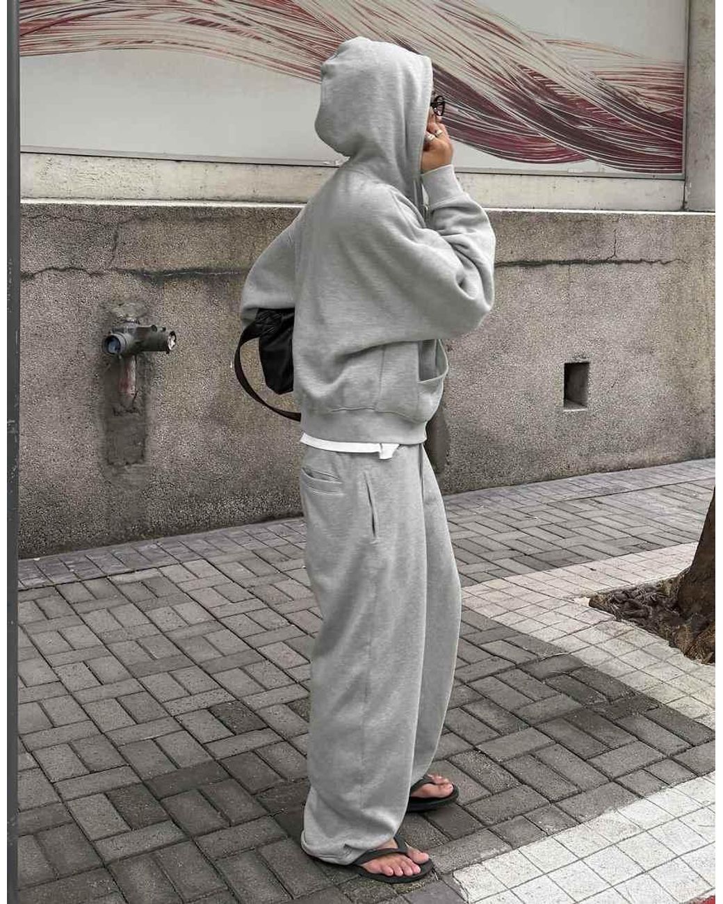 Bershka Gray Boxy Zip-up Hoodie for men