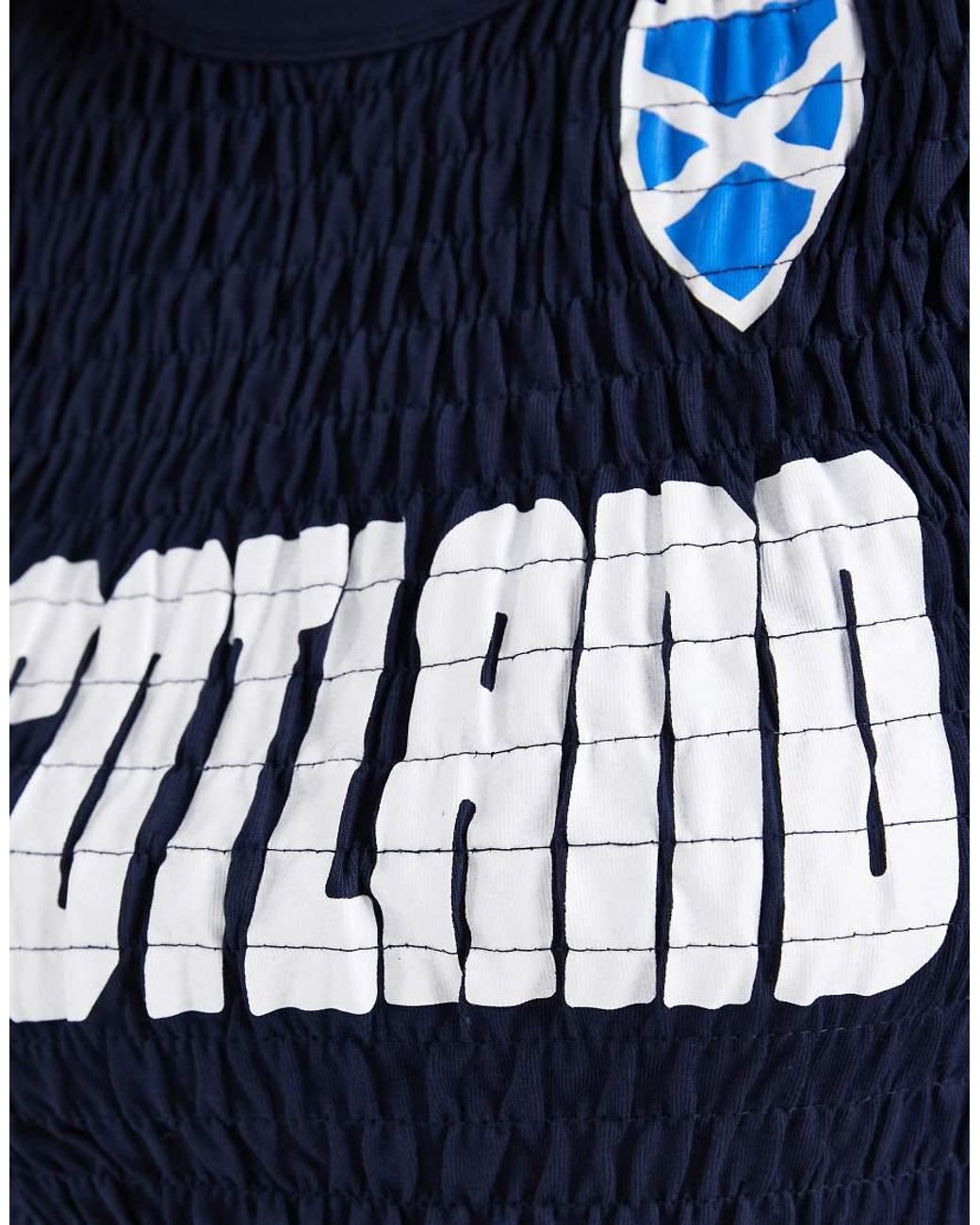 ASOS Blue Shirred Baby Tee With Scotland Football Graphic