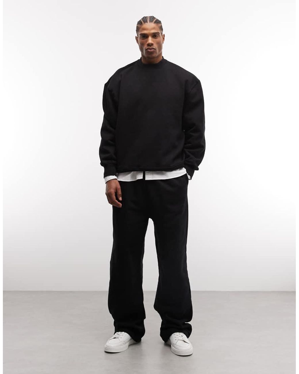 ASOS Blue Premium Heavyweight Oversized Sweatshirt 400Gsm for men