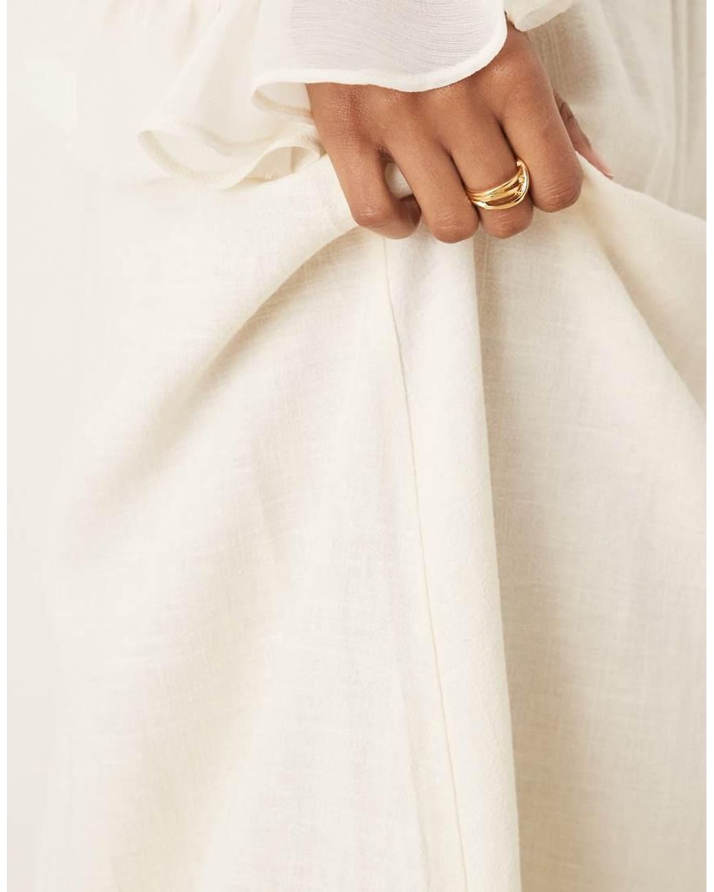 ASOS Natural Linen Blend A-line Maxi Skirt