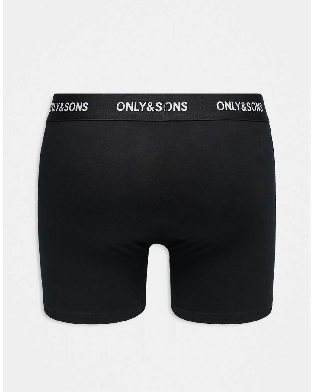 Only & Sons Black 3 Pack Trunks for men