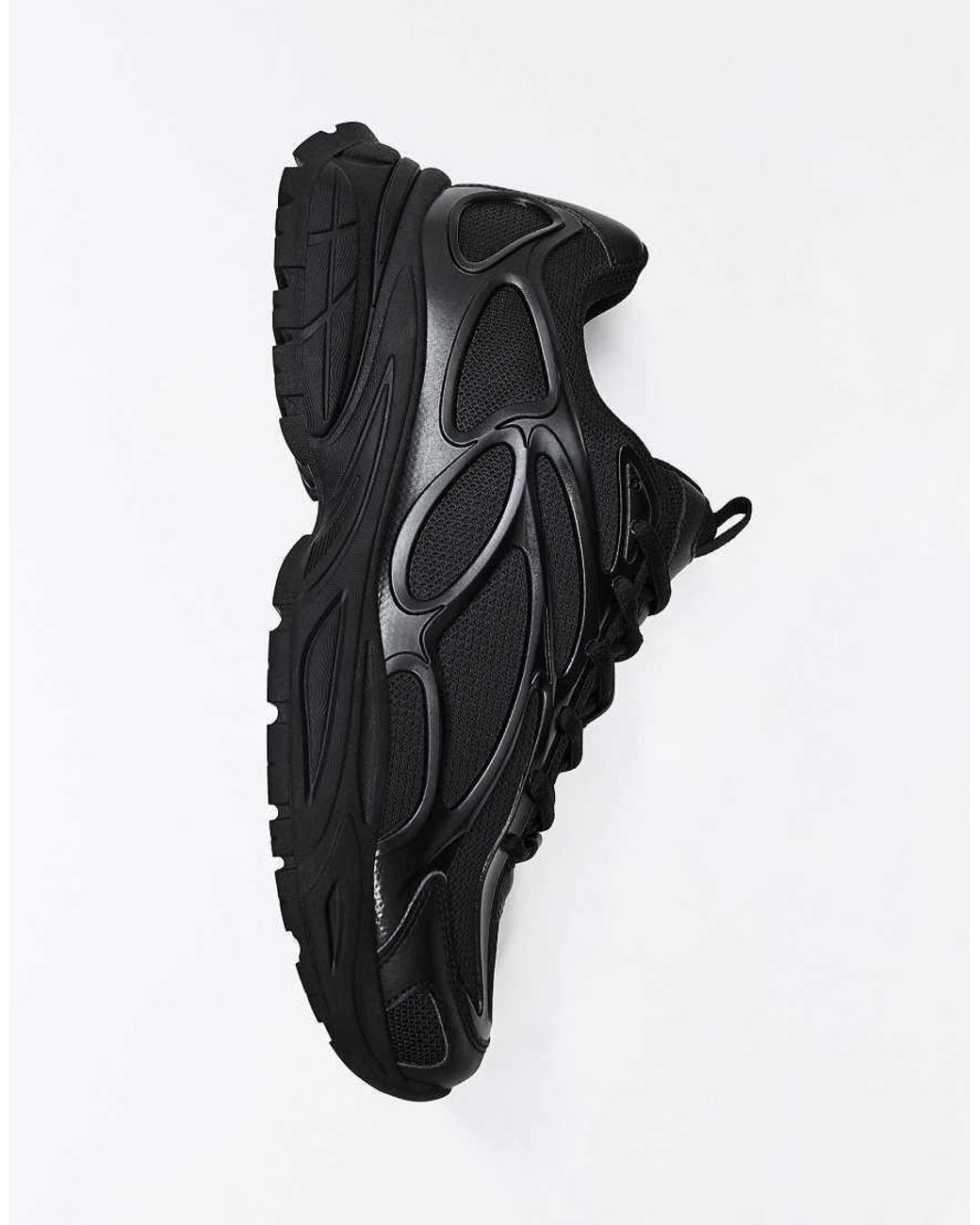 Bershka Black Chunky Combination Sneakers for men