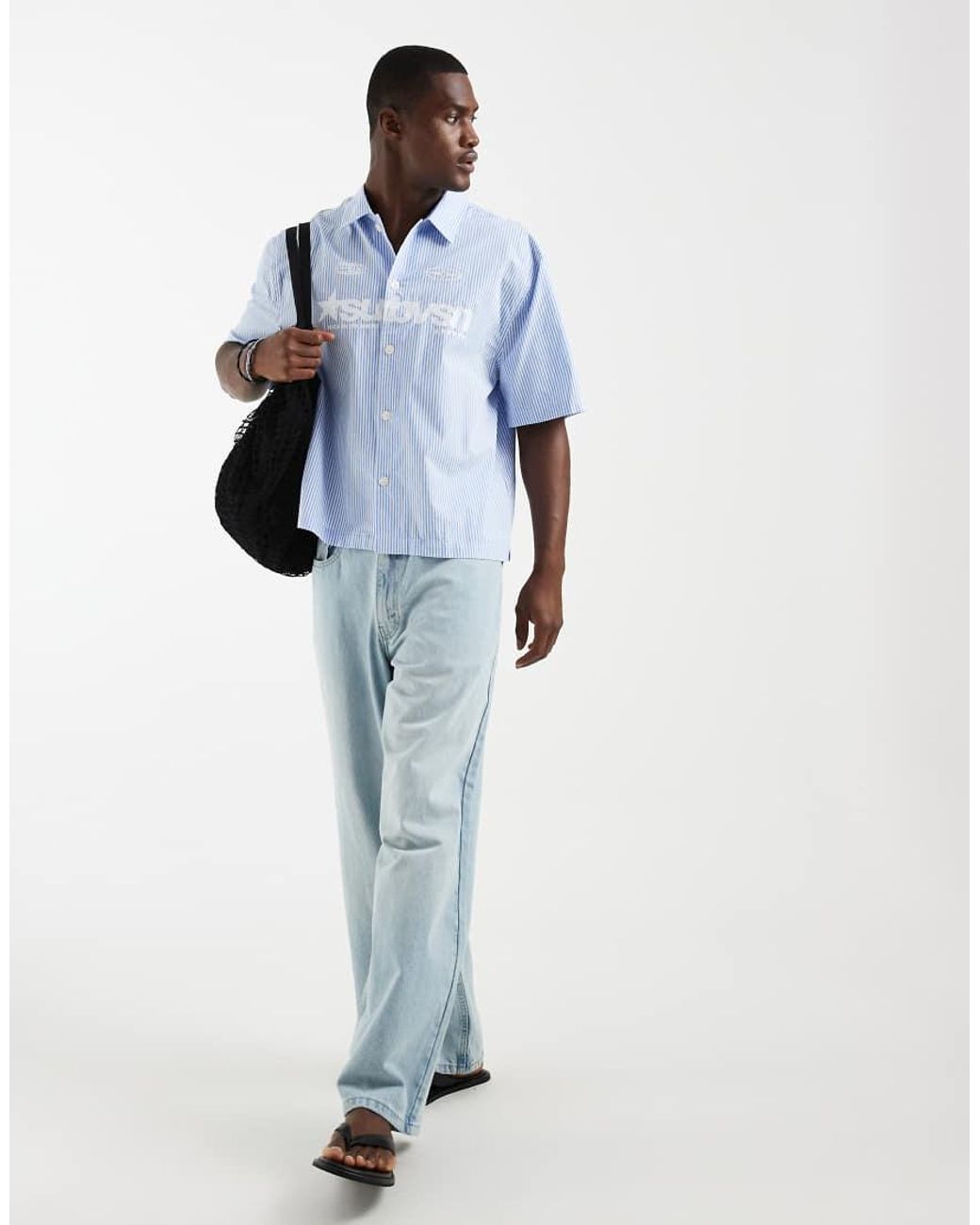 Cotton On Blue Alex Short Sleeve Shirt for men