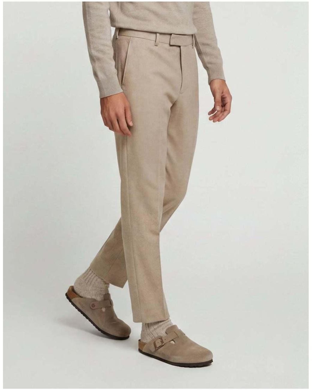 Harry Brown Natural Adam Wool Tweed Suit Trousers for men