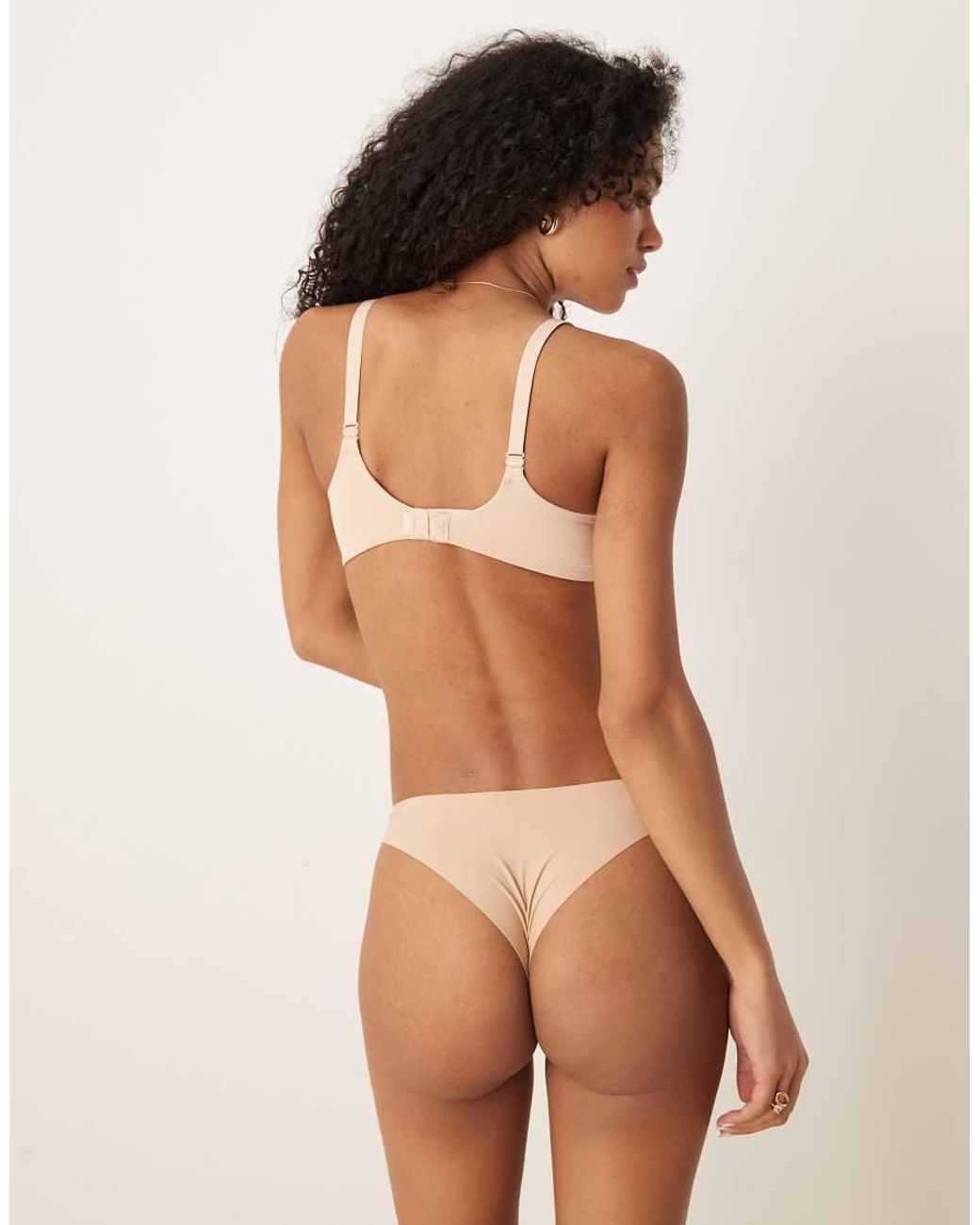 Boux Avenue Natural Padded Seamless Microfibre Plunge T-Shirt Bra