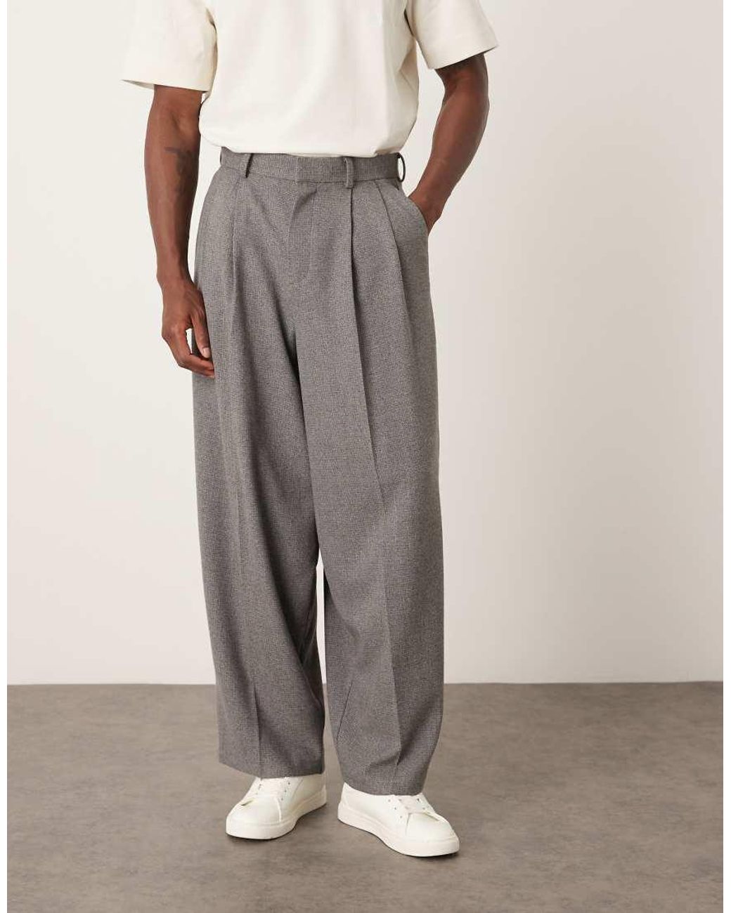 ASOS Gray Extreme Tapered Suit Pants for men