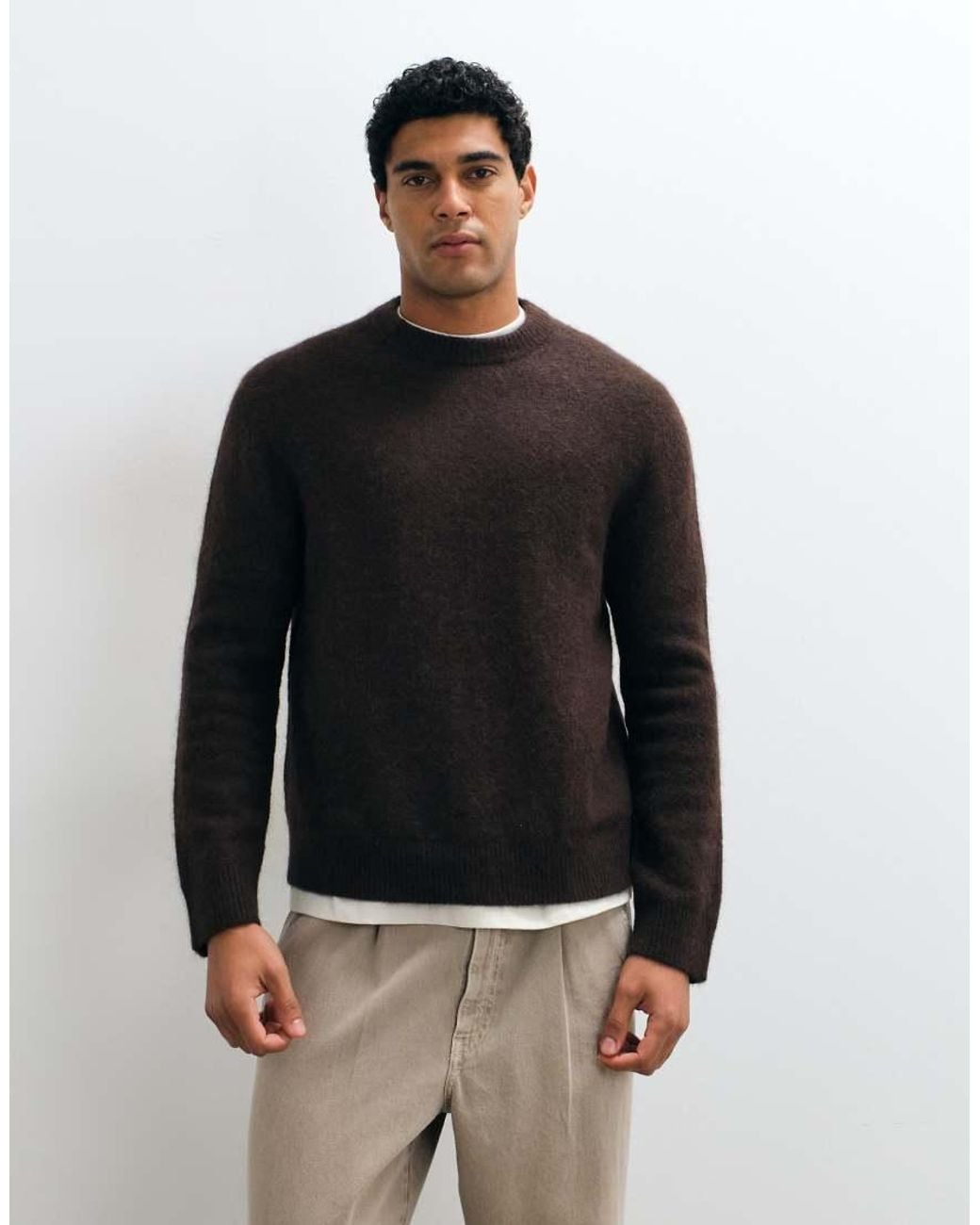 ARKET Brown Alpaca Wool Blend Jumper for men