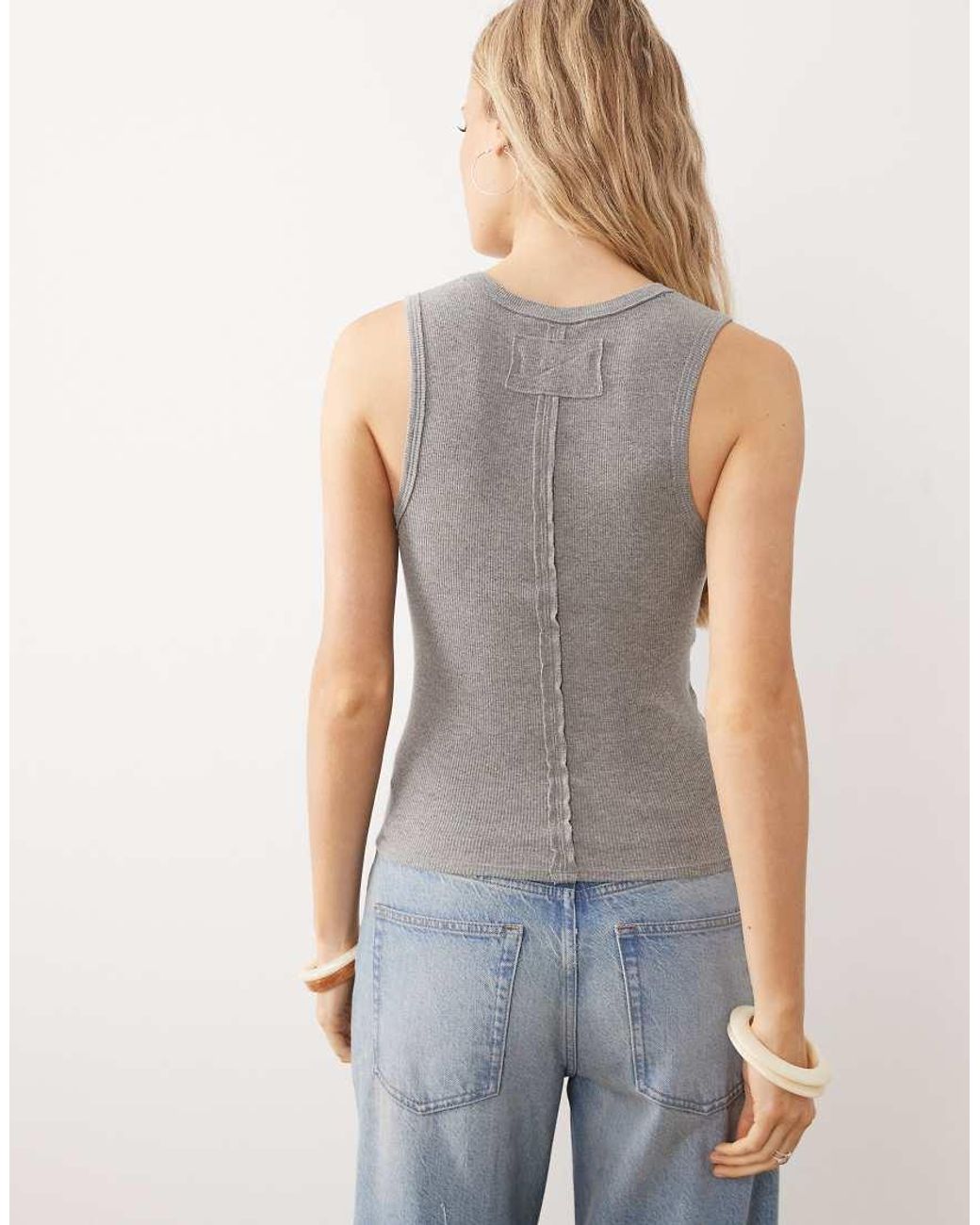 Free People Gray Neria Tank Top