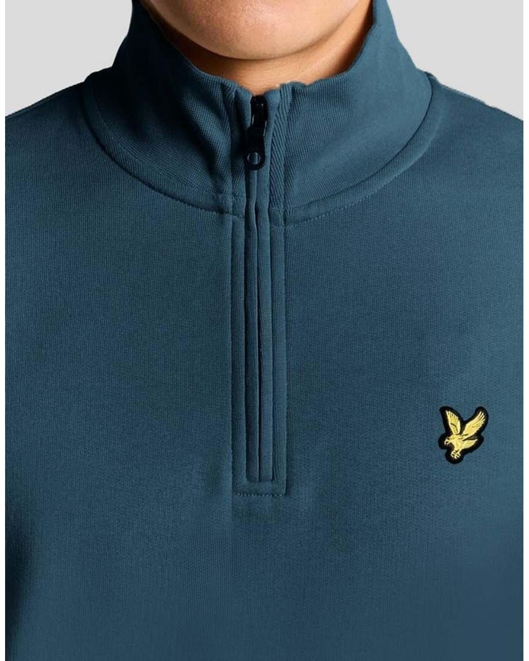Lyle & Scott Blue Mid Layers Quarter Zip Pullover Sweatshirt for men