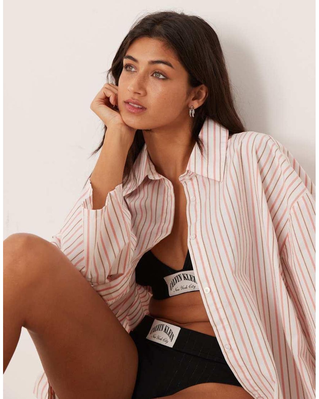 Calvin Klein Pink Relaxed Poplin Shirt