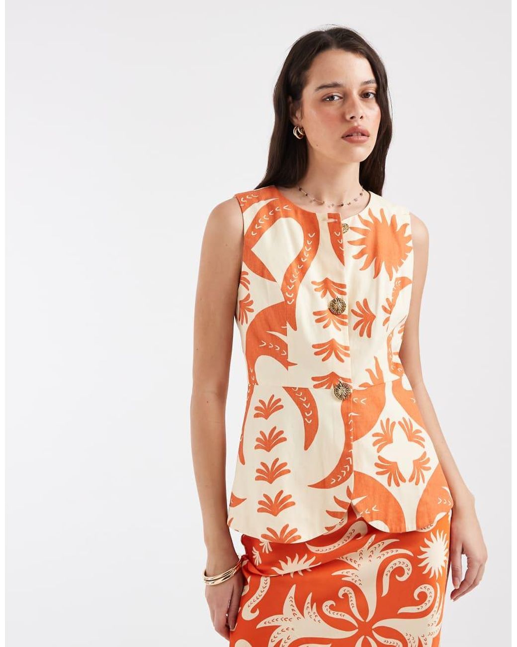Never Fully Dressed White Cairo Cotton Waistcoat Co-ord